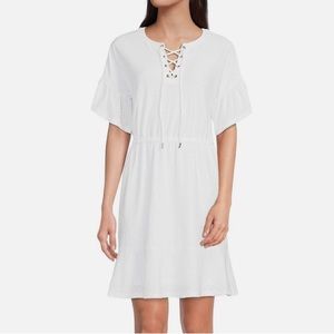✅Sold Michael Kors white lace-up dress NWT